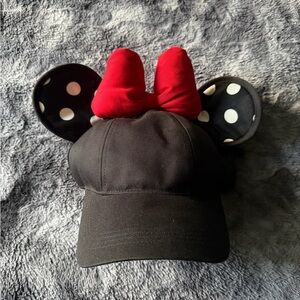 Disney Black Minnie Mouse Cap with White Polka Dots